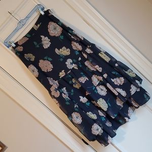 Loft Outlet Navy Floral Maxi Skirt